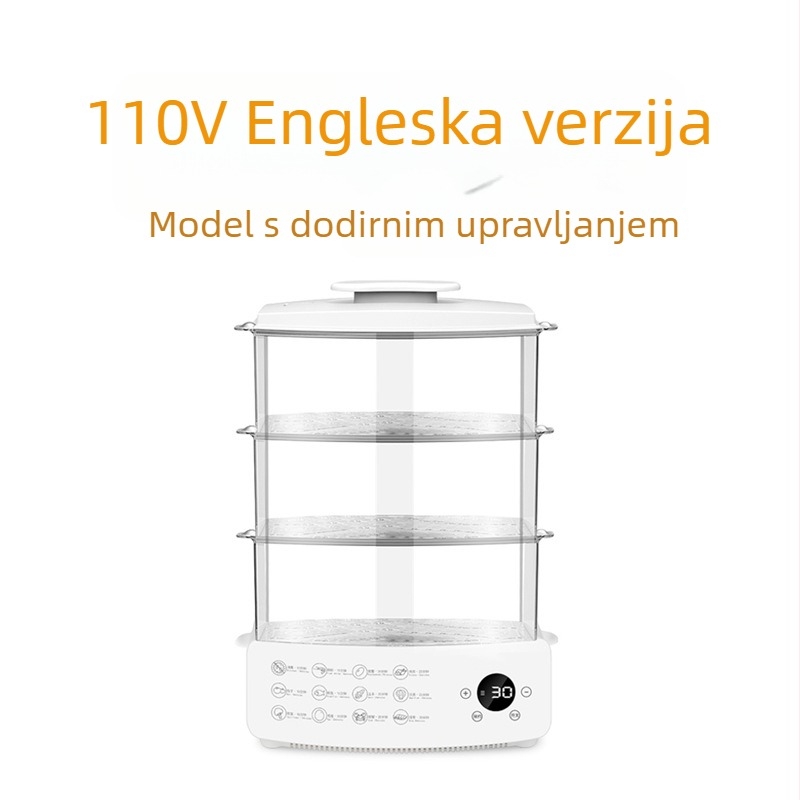 Električni parni lonac, tri etaže, 12 L kapaciteta, automatsko isključivanje