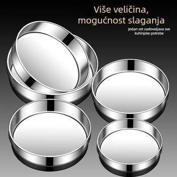 Nehrđajući čelik, parni tanjur s ravnim stranama za kolače i rižine rolice, pleh za pečenje, kalup za višeslojne torte, kućna upotreba
