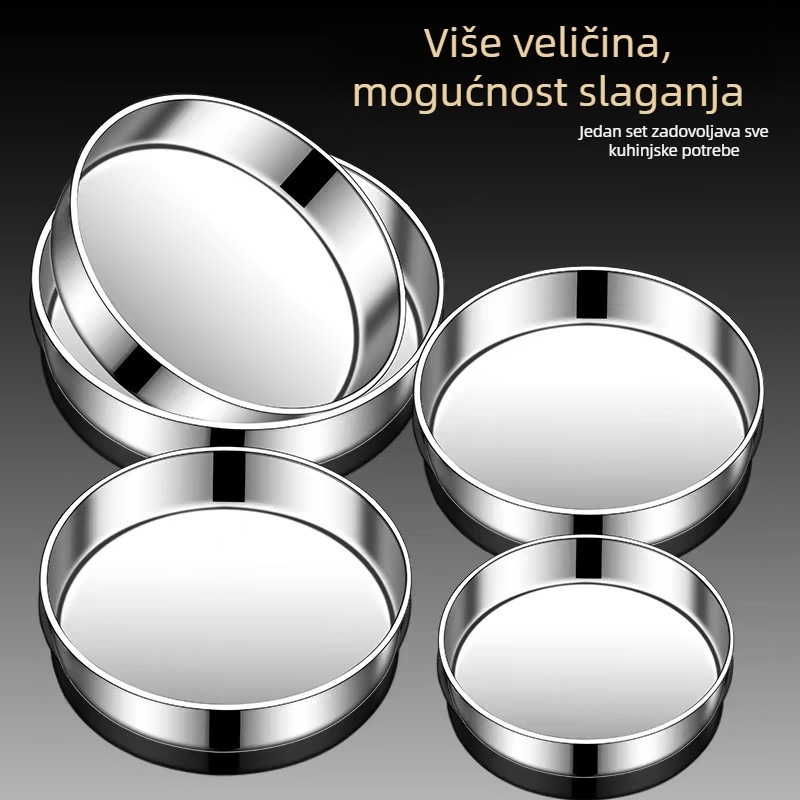Nehrđajući čelik, parni tanjur s ravnim stranama za kolače i rižine rolice, pleh za pečenje, kalup za višeslojne torte, kućna upotreba