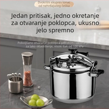 Jinmei lonac pod pritiskom od 304 nehrđajućeg čelika, ojačan, za kućnu upotrebu, velika kapaciteta, otporan na eksplozije, kompatibilan sa svim štednjacima, model s dvije ručke