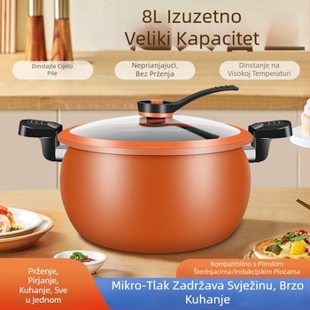 Fatpan Višefunkcionalni lonac velike kapacitete za juhe i dinstanje, neprijanjajuća površina, lonac pod pritiskom, pogodan za plinski štednjak