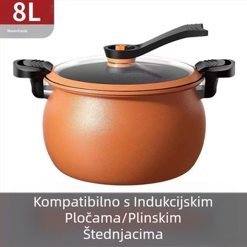 Fatpan Višefunkcionalni lonac velike kapacitete za juhe i dinstanje, neprijanjajuća površina, lonac pod pritiskom, pogodan za plinski štednjak