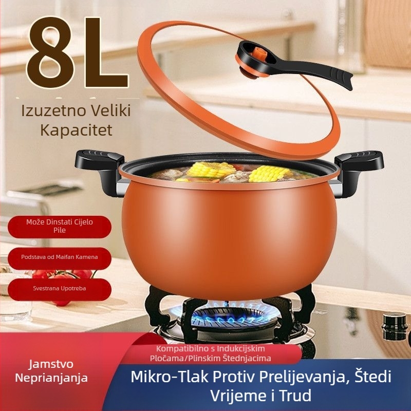 Fatpan Višefunkcionalni lonac velike kapacitete za juhe i dinstanje, neprijanjajuća površina, lonac pod pritiskom, pogodan za plinski štednjak