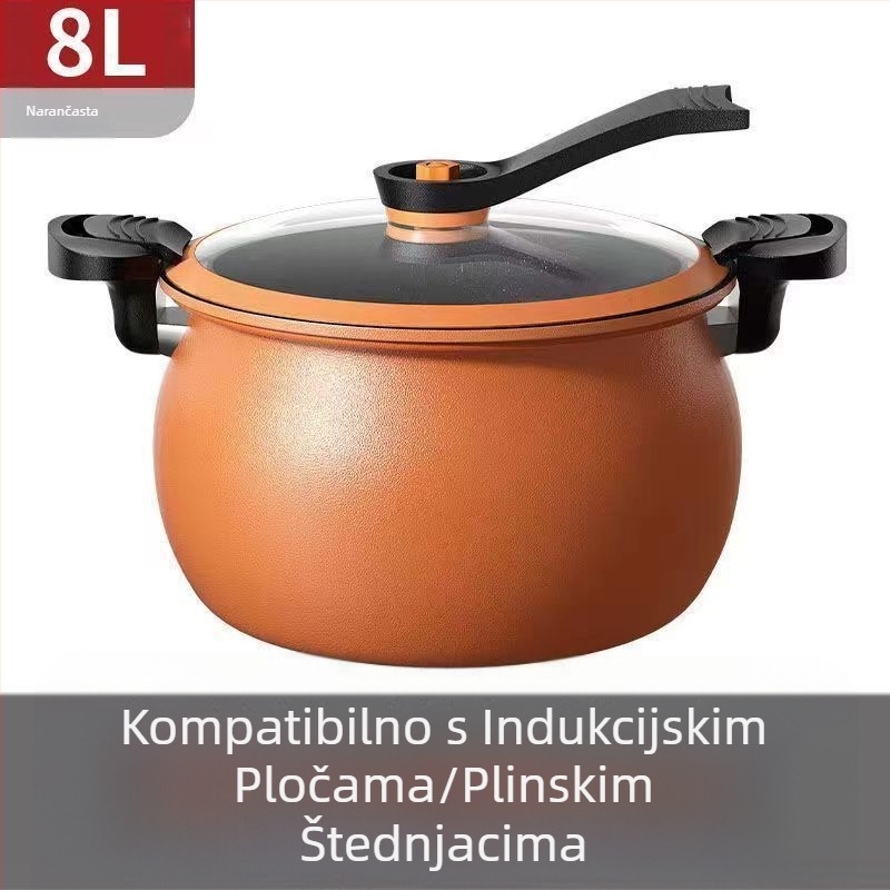Fatpan Višefunkcionalni lonac velike kapacitete za juhe i dinstanje, neprijanjajuća površina, lonac pod pritiskom, pogodan za plinski štednjak