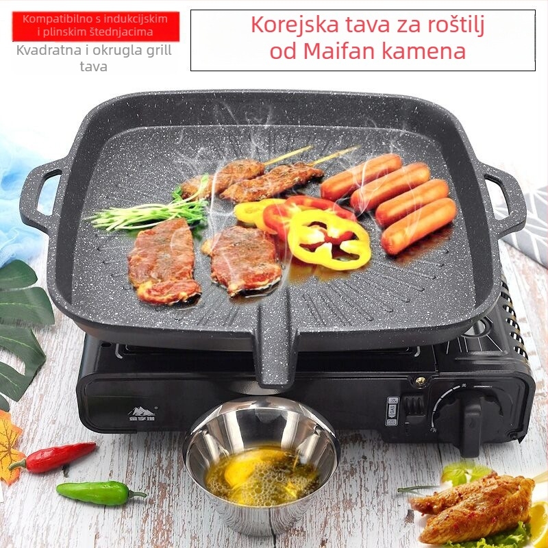 Korejskog stila neprijanjajuća grill ploča Teppanyaki za indukcijsku ploču