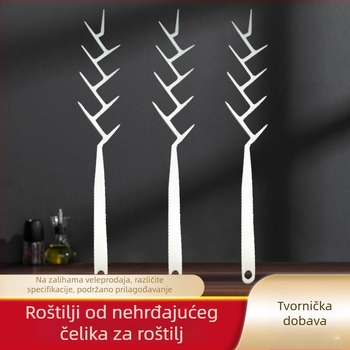 Nehrđajući čelični štapići za roštilj na otvoreno, štapići za meso, štapići u obliku drveta za kampiranje i DIY