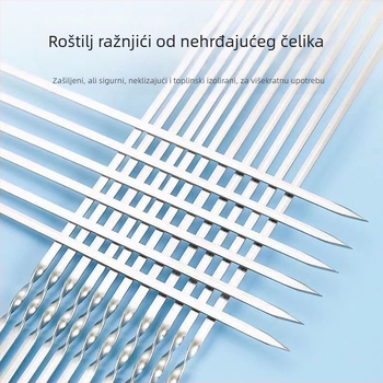 Nehrđajući čelični štapići za roštilj, za grilanje, kompatibilni s visećom pećnicom, alati za roštilj