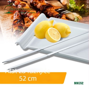 Nerđajući čelični ražnjići za roštilj s drvenom drškom, oko 50 cm