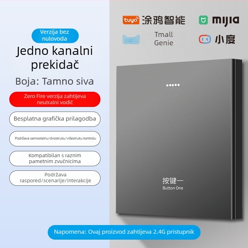 2.4G bežični Bluetooth Mesh pametni prekidač panel za hotele i smještajne objekte uz glasovno upravljanje
