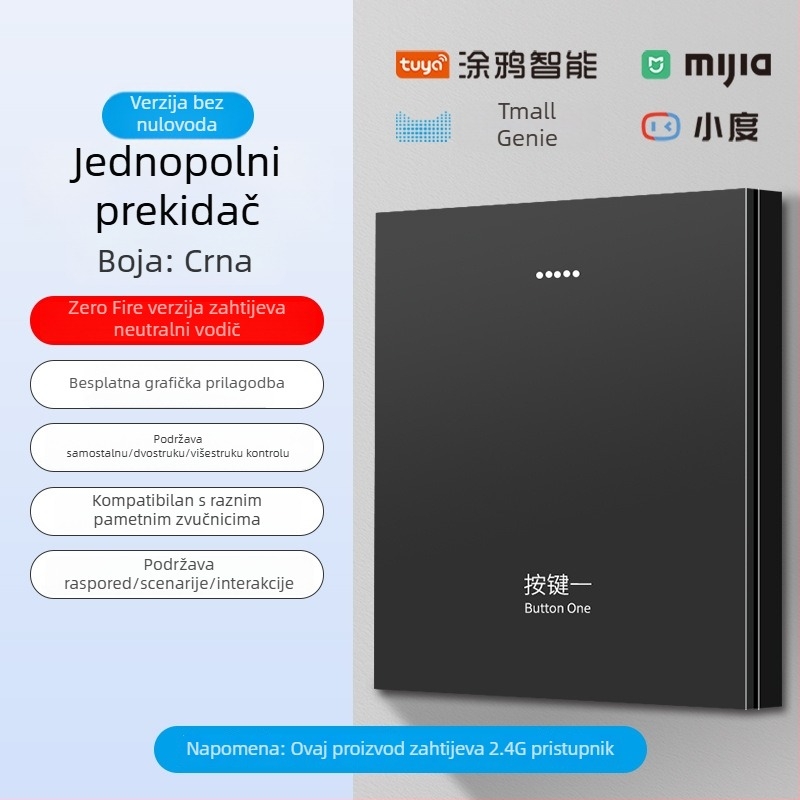 2.4G bežični Bluetooth Mesh pametni prekidač panel za hotele i smještajne objekte uz glasovno upravljanje