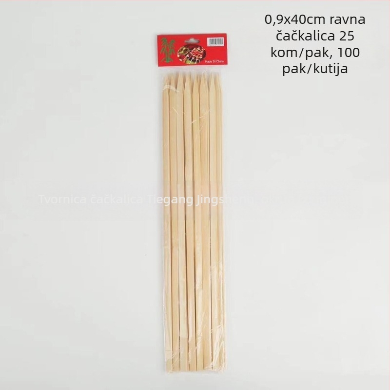 Jednokratni ravni bambus štapići za roštilj, različitih veličina, za janjetinu na ražnju