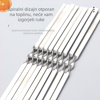 Prilagođeni ekstra debeli nehrđajući čelični ražnjići za roštilj, okrugli ražnjići, ražnjići od jagnjetine