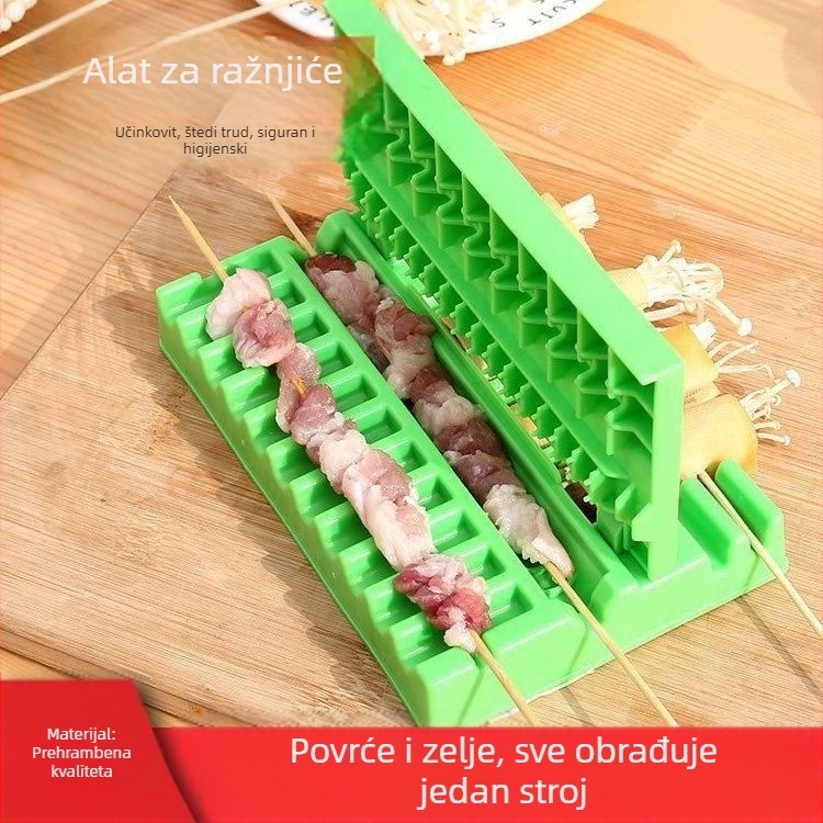 Višenamjenski alat za provlačenje mesa na ražnje za roštilj
