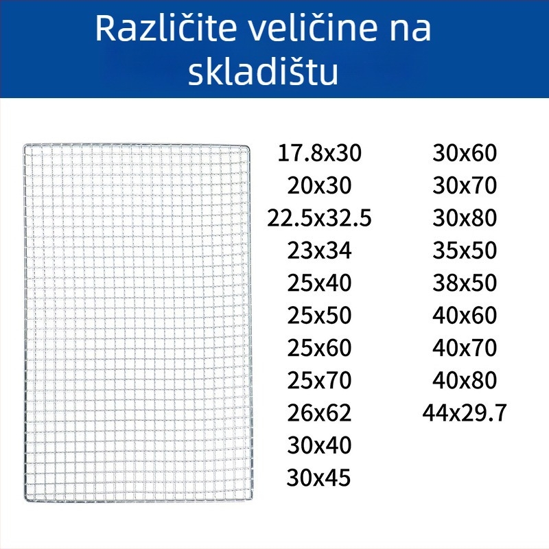 Jednokratna galvanizirana mreža za roštilj, valovitog oblika