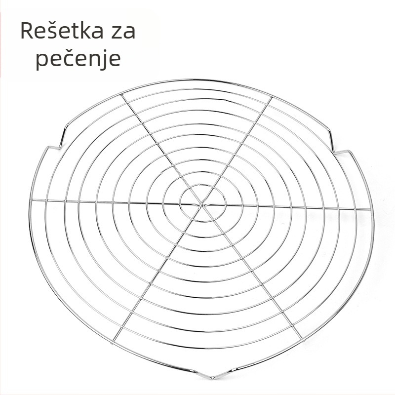 Okrugli veliki stalak od nehrđajućeg čelika za hlađenje kolača, parenje i roštiljanje