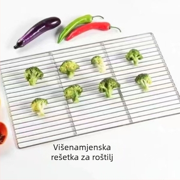 Nehrđajući čelik: mreža za roštilj s debelim šipkama, prijenosna sklopiva mreža za kampiranje na otvorenom
