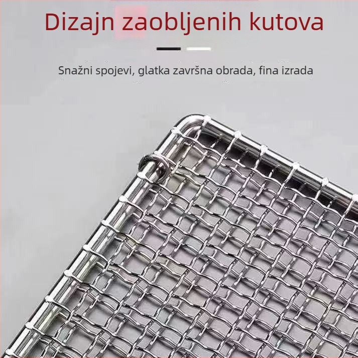 Nehrđajući čelik — debela mreža za roštilj s mrežom za hlađenje i mrežom za odvod ulja