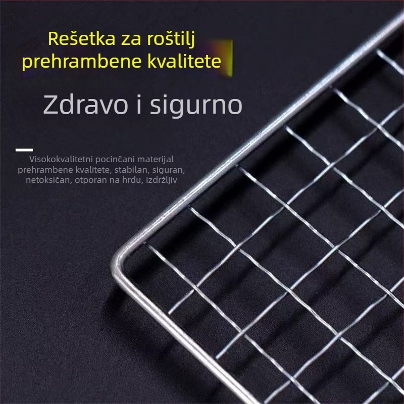 Izdržljiva pravokutna roštiljska mreža sigurna za hranu, multifunkcionalni prijenosni kamp grill