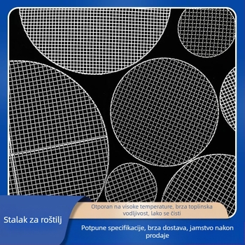 Premium nehrđajući čelična rešetka za roštilj, kružnog oblika, debela rešetka u korejskom stilu za roštiljanje na ugljen