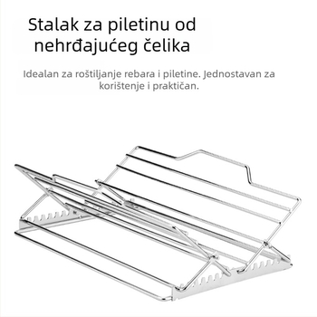 Podešavajući stalak od nehrđajućeg čelika za pečenje piletine, sklopiva rešetka za pećnicu i roštilj