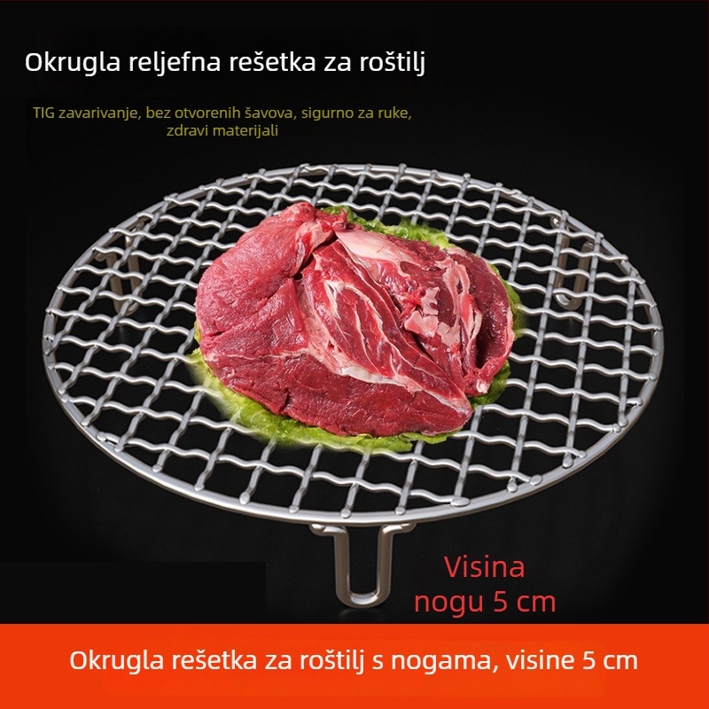 Okrugla rešetka za roštilj od nehrđajućeg čelika, vanjska upotreba – mreža za roštilj