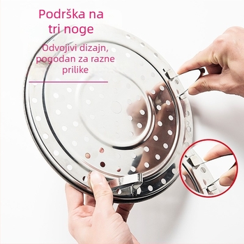Nehrđajući čelični parni stalak s debelim dnom, višestruki parni poslužavnik za kruh i parene pecive