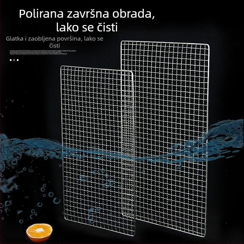 Mreža za roštilj od nehrđajućeg čelika, elektroplatirana, klip za ribu, vanjski pribor za roštilj