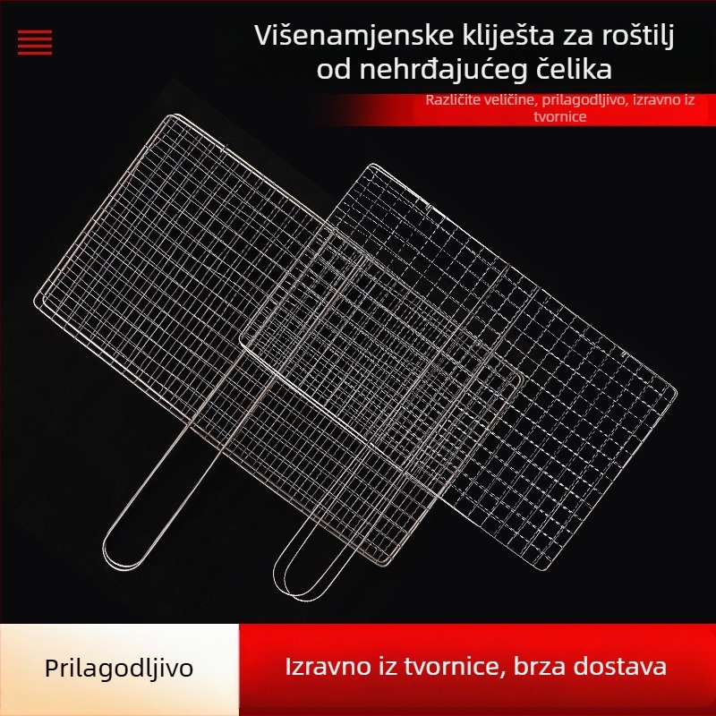 Dvostruka mrežasta klipsa za roštilj, za povrće i ribu