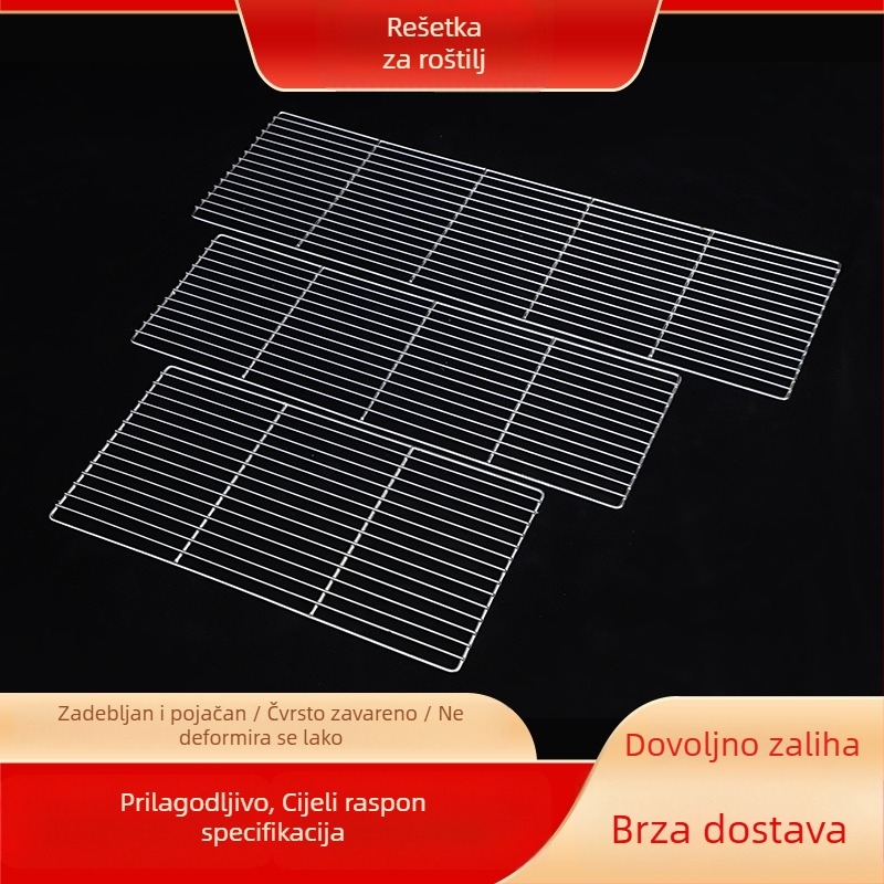 Nehrđajući čelični mrežni roštilj — linearna mreža za pećnicu i roštilj, mreža za piletinu