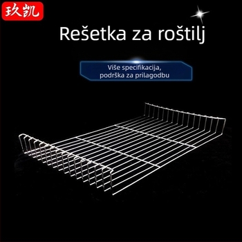 Nehrđajući čelični koš za roštilj i mreža za pečenje ribe i mesa, četvrtasti i okrugli oblik