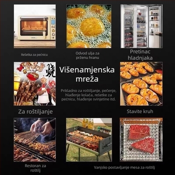 Pravougaona mreža za roštilj od 304 nehrđajućeg čelika, za sušenje i dimljenje mesa, korejski stil roštilja