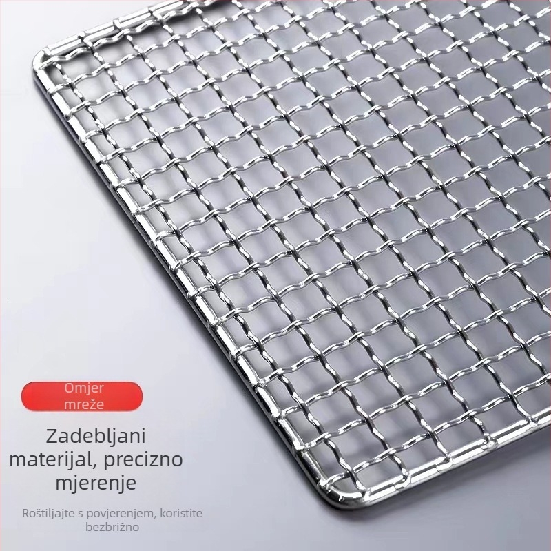 Roštilj mreža za pećnicu od nehrđajućeg čelika 304, pravokutna, ojačana, za komercijalnu uporabu