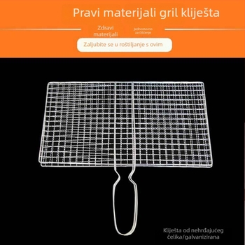 Nerđajući čelik, dvostrano i dvostrukoslojna klipsa za roštilj – za ribu i povrće
