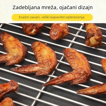 Nerđajući čelik – pravokutna mreža za roštilj s debelim trakama, roštilj za pećnicu, uklonjiva, jednostavna za čišćenje, bez premaza