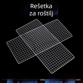 Mreža od nehrđajućeg čelika za roštilj za povrće, ribu i meso – čvrsta mreža od žice