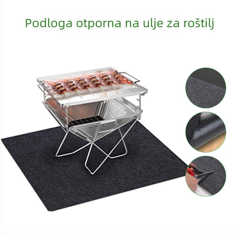 Vanjska vatrootporna podloga za roštilj, otporna na visoke temperature, neprianjajuća i otporna na masnoće, pogodna za roštilje na otvorenom
