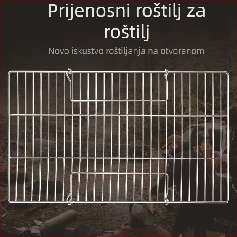 BBP kvadratna mreža za roštilj za ribu i meso, ravna mreža za roštilj, ojačana, jednokratna uporaba