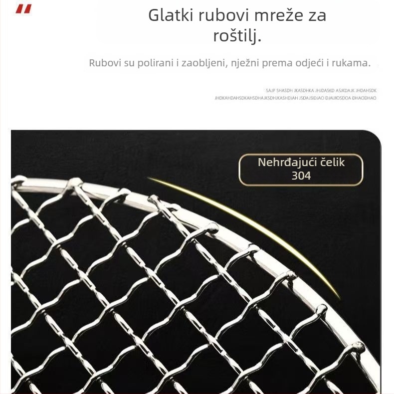 Prilagodljiva okrugla mreža za roštilj od 304 nehrđajućeg čelika za ugljene peći, idealna za kuhanje čaja oko štednjaka