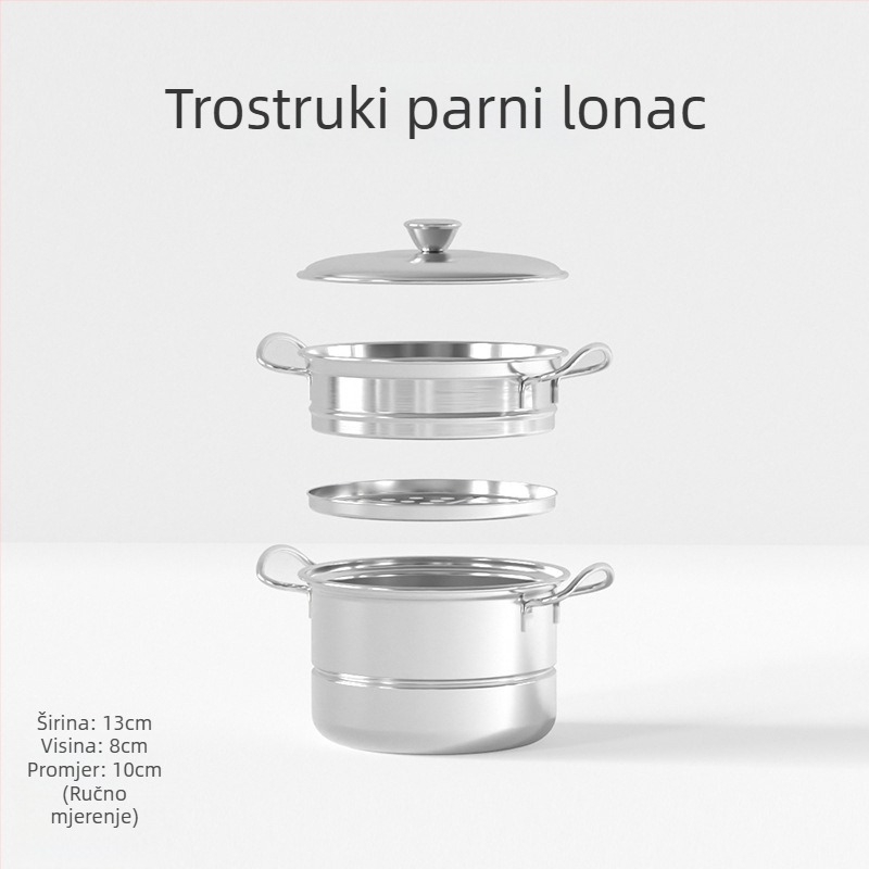 Mini kuhinjski parni set od nehrđajućeg čelika za igru, tri sloja