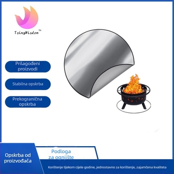 Kružni vatrootporni mat od silikona i staklenih vlakana, za kamin i roštilj, terasu i travnjak, otporan na visoke temperature BBQ