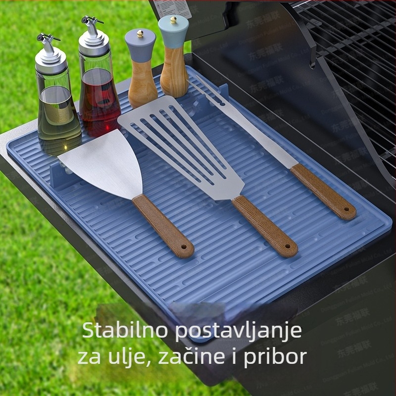 Silikonska podloga za pećnicu s integriranim spremnikom za pohranu, odvodna ploha za povrće i namirnice, toplinska izolacija