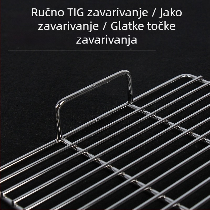 Pravokutna mreža za roštilj od nehrđajućeg čelika — prilagodljiva za vanjsku upotrebu