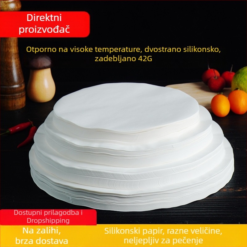 Korejskog stila okrugli papir za roštilj s visokotemperaturnim silikonskim premazom, papir za pečenje za roštilj i pećnicu, debeli papir za air fryer
