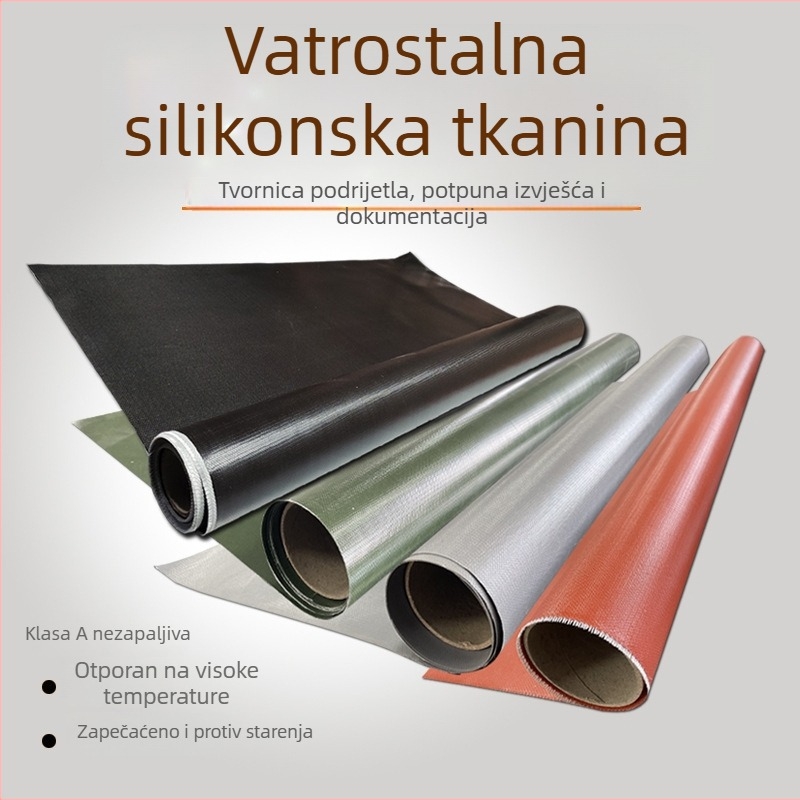 Premazana silikonska tkanina od staklenih vlakana, otporna na visoke temperature, fleksibilna, za podloge za roštilj