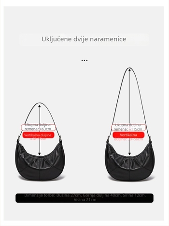 Ženska torba od prave kože s motivom oblaka, nišni dizajn, veliki kapacitet, crossbody torba