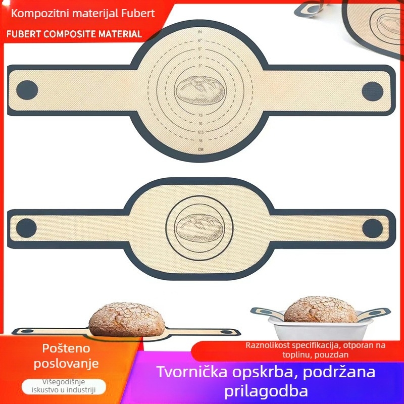 Set silikonskih alata za pečenje s dugom drškom i podlogom za tijesto i kruh