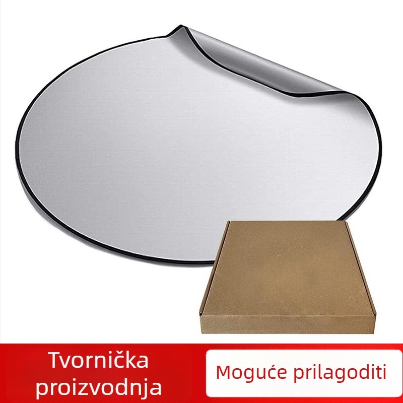Kružna debela protupožarna podloga za vanjsko roštiljanje, sa silikonskim premazom i aluminijskom folijom za izolaciju, otporna na visoke temperature.