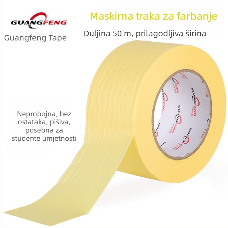 Bež maskirajuća traka od papira otporna na visoke temperature za bojanje i dekoriranje