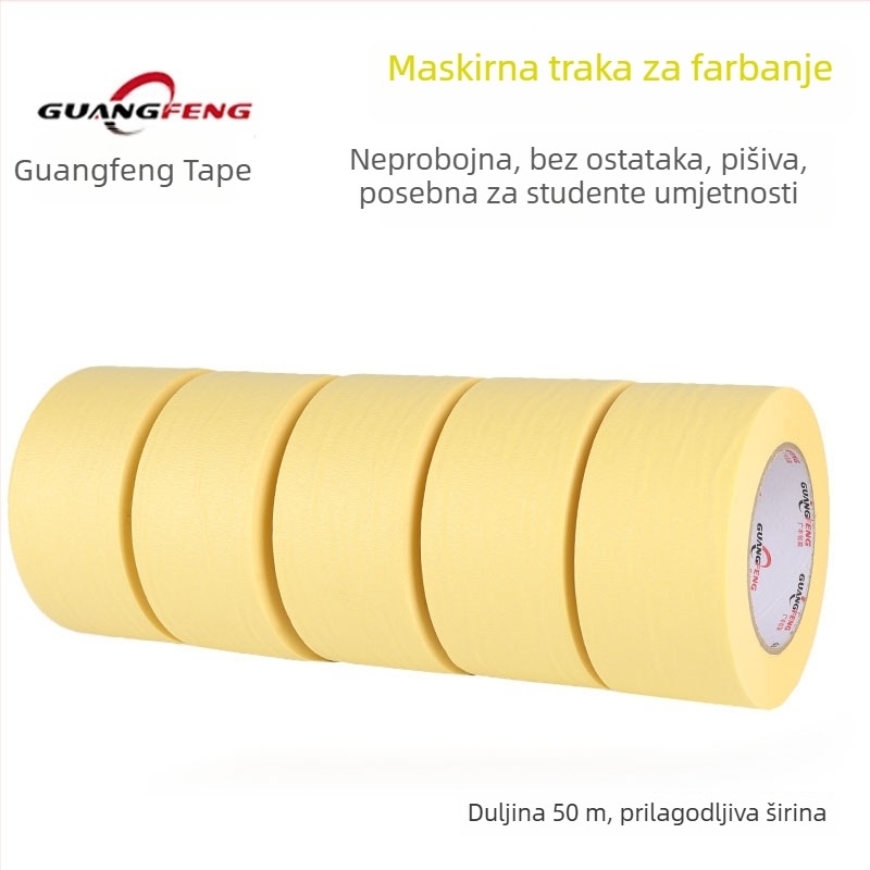 Bež maskirajuća traka od papira otporna na visoke temperature za bojanje i dekoriranje