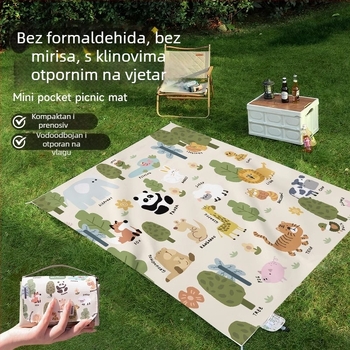 Prijenosna mini piknik podloga, vodootporna i otporna na vlagu, tanak dizajn za proljetne izlete, kampiranje i otvorene travnjake, veličina 210 × 220 cm